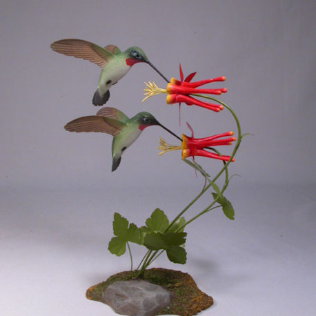 OW Pair Ruby-throated Hummingbirds